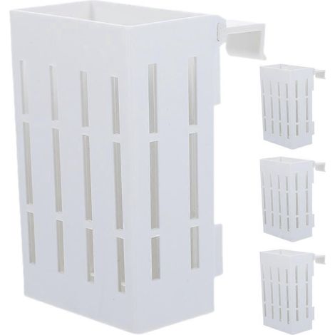 Lot de 4 supports pour plantes aquatiques en plastique pour aquarium, pots suspendus avec trous-12.50X8.00X5.50CM