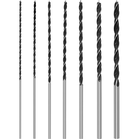 Jeu de forets hélicoïdaux pour bois de 4 à 12 mm de diamètre et de 300 mm de long. Forets hélicoïdaux incassables pour coffrage. (1/4)