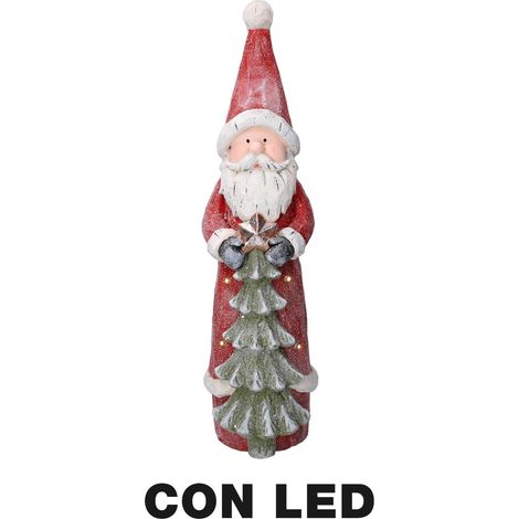Babbo natale resina led con albero rosso cm18x19h66 (1/3)