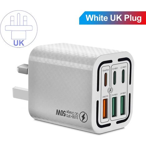Chargeur USB-C 6 ports à charge rapide avec connecteur de charge rapide (1/5)