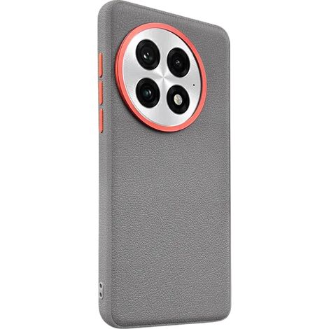 Étui en cuir pour OnePlus 13, hybride cuir, gris (1/2)