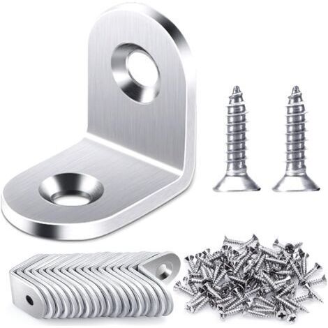 20 PCS 20x20mm Angle Droit Support, Fixation Équerre Inox 90 Degrés Support De Coin, support d'angle en forme de L Livré Avec Vis