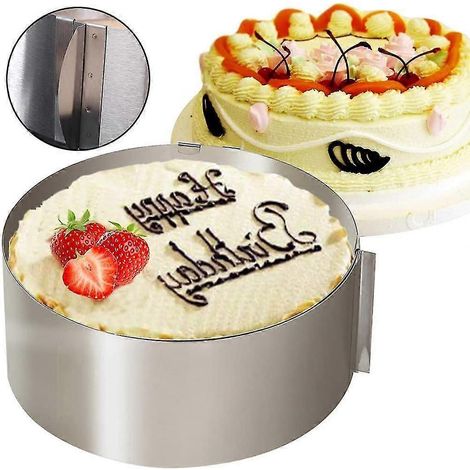 Cercle à gâteau réglable de 15 à 30 cm en acier inoxydable, moule à mousse pour gâteau. (1/4)