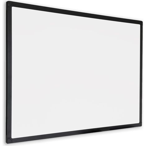 Pizarra blanca con marco negro - Esmaltada - Magnética - 120x180 cm