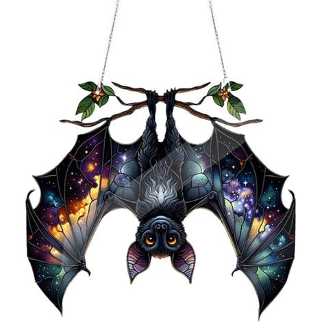 Pendentif En Acrylique Forme De Chauve-Souris - 3 mm Épaisseur - Décoration Fenêtre Intérieure - Pour Amateurs De Style Gothique - Lot De 1 (1/5)