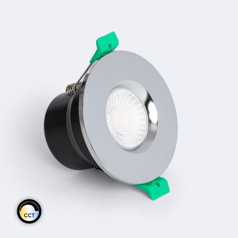 LED Downlight Einbaustrahler 8W Rund Dimmbar IP65 Ausschnitt Ø65 mm CCT Wählbar RF90 Solid Design Chrom Wählbar (Warm-Neutral)
