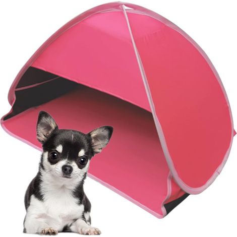Mini tente pare-soleil, 1 pièce, pliable et facile à installer, idéale pour la plage, les animaux de compagnie, le camping, les pique-niques et les animaux. Vinyle rose, taille L. (1/5)