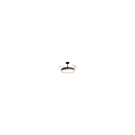 BEL AIR HOME Ventilatore da soffitto Cosmos nero, motore silenzioso DC, pale pieghevoli, luce LED 36W regolabile 3000K-6500K, telecomando control, modalità invernale, metallo