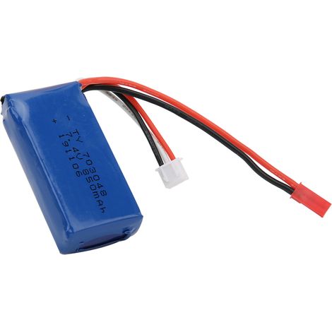 Batterie pour hélicoptère radiocommandé 7,4 V 850 mAh compatible avec les modèles WLtoys V912, V262 et V333 (hélicoptère monopalme 4 canaux). (1/5)