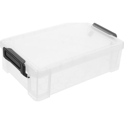 boîte de rangement transparente avec pont et attache staubs