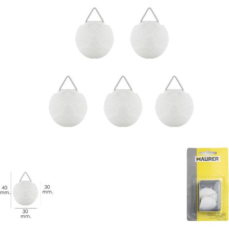 MAURER cuelga cuadros pvc (blister 12pzs) , Cuelga Cuadros Pvc- Medida: 30 x 40 (Alt). mm.- Realizado en PVC.- Para fijarlo al cuadro hay que humedecer la tela po (1/2)