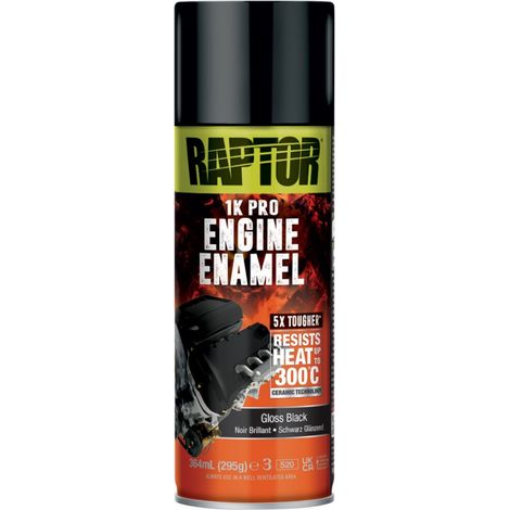 Peinture céramique pour moteur Noir Brillant 364ml Raptor