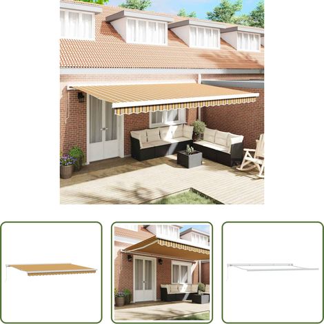 Gartenmarkise - Einziehbare Markise Mehrfarbig 500 x 300 cm Stoff und Metall (1/5)