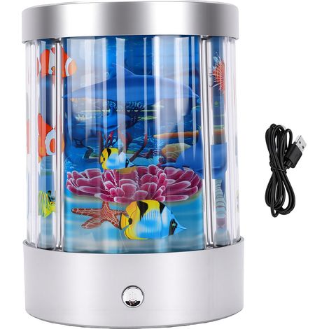 LED océan veilleuse accrocheur cylindrique polyvalent artificiel lampe d'aquarium pour salon chambre petit poisson (1/5)