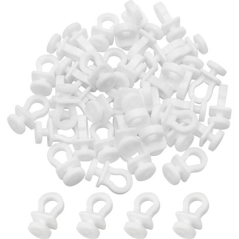 100 ganci per tende, guide per tende scorrevoli, guide per tende in plastica bianca, per tende da doccia, porte e finestre