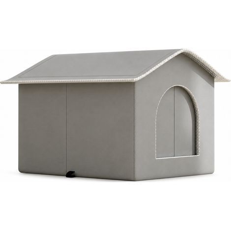 Niche Rafraîchissante avec Poches de Glace pour Chats et Chiens, Gris Industriel, Grande (1/5)