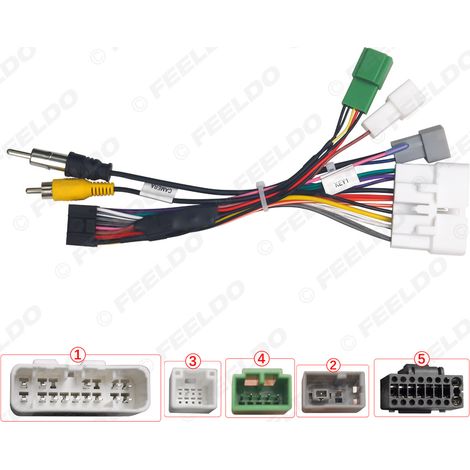 16-pin power and conversion cable compatible with large screen Android navigation systems of Suzuki/Isuzu D-MAX (2008-2018). (1/5)