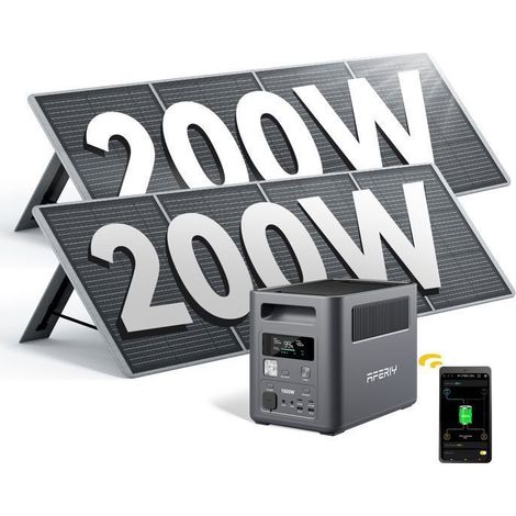 Tragbares Stromaggregat - AFERIY - P180 - 1024Wh - 1800W - 2x200W Solar
