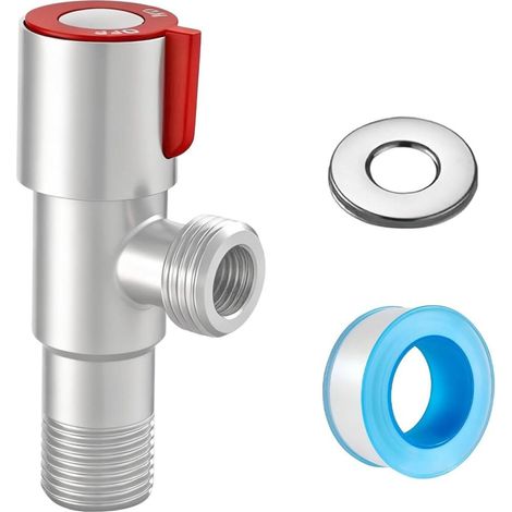 Raccord – 1 exemplaires Vanne D'angle en fer forgé forgé Inoxydable 1/2" Robinet D'arrêt D'eau (1/4)