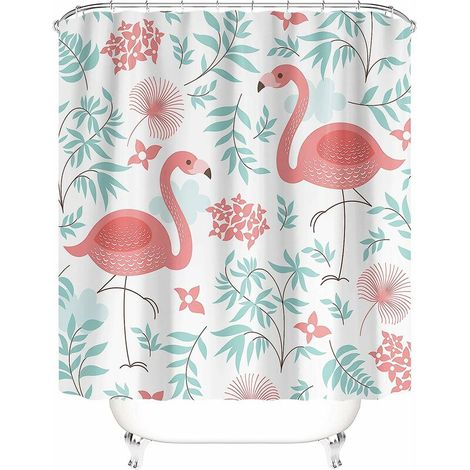 AGE Rideaux de douche abstrait Tropical rose flamant rose Animal feuille de palmier Floral bleu vert fougère feuille motif salle de bain décoration 5080 cm (1/5)