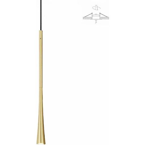 DAFNE S/P - SOSPENSIONE ORO IN ALLUMINIO A LED 213LM 3000K 7W 1 LUCE H.40-145MAX (1/4)
