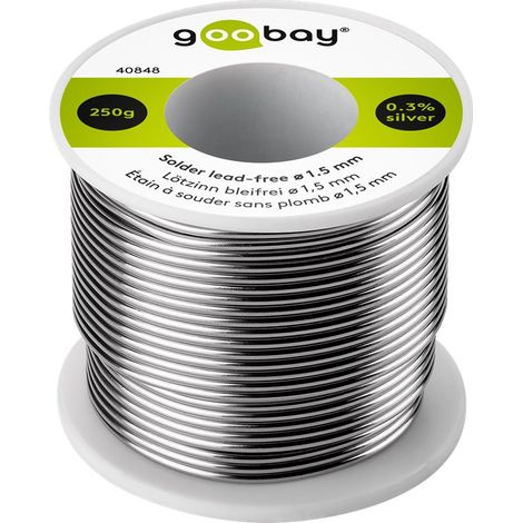 goobay GB 40848 - Lötzinn bleifrei mit Silber- und Kupferanteil,Ø 1,5 mm, 250 g (40848)