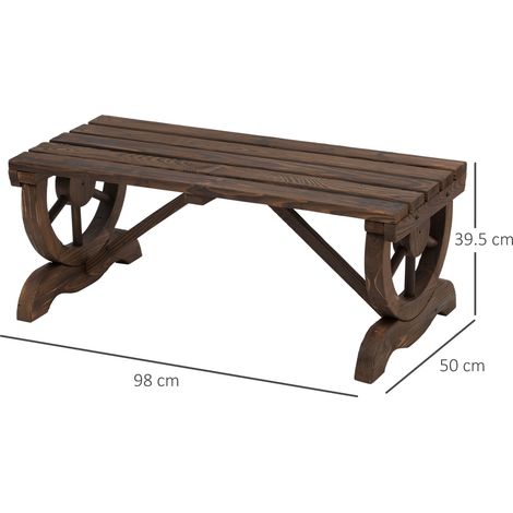 Banc de jardin en bois résistant aux intempéries, 98 x 50 x 39,5 cm, mobilier de jardin rustique, durable et élégant