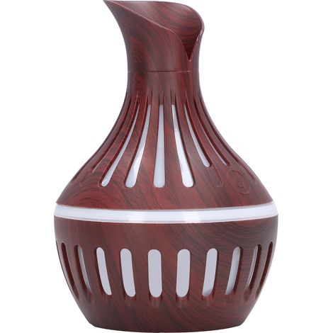 Humidificateur d'air imitation bois USB, petit vase avec veilleuse, silencieux, diffuseur d'huiles essentielles, 300 ml (1/5)