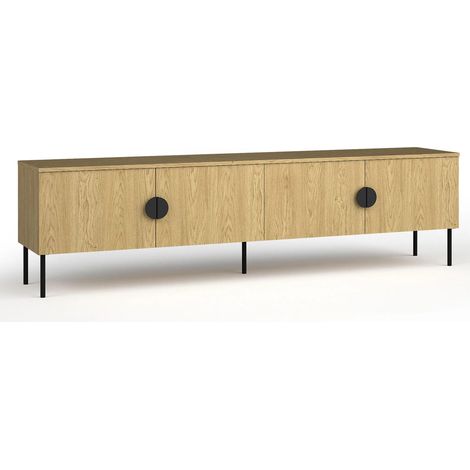 AX LIVING TV Schränke Brunelli 200 cm Eiche Baltic TV Lowboard 4-türig