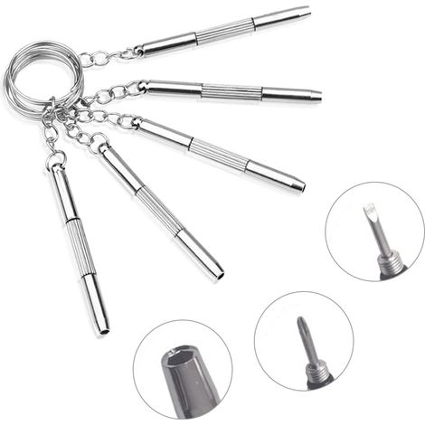 5 Pièces Tournevis à Lunettes, Mini Tournevis 3 en 1, Petit tournevis à deux bouts, Kit de réparation pour lunettes, Pour Lunettes, Montres, Ordinateur, Téléphone Portable (1/5)
