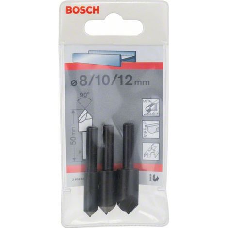 Bosch Accessories 2608596667 Kegelsenker-Set 8 mm, 10 mm, 12 mm HSS Zylinderschaft 1 Set (1/5)