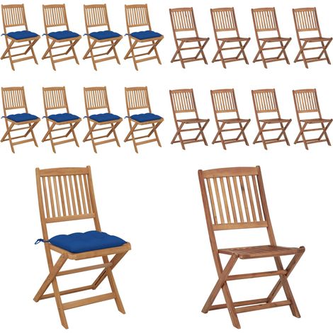 Chaises pliables de jardin lot de 8 avec coussins Bois d'acacia - Chaise De Jardin - Fauteuil De Jardin - Mobilier De Jardin - Acacia - Chaise Pliante - Home & Living (1/5)