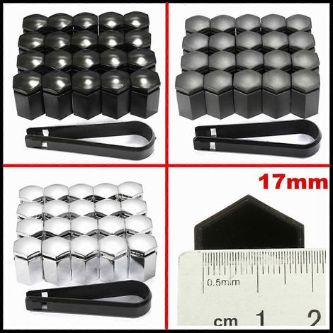 20 cache-écrous de roue chromés/gris/noirs de 17 mm pour Vauxhall Opel (1/5)