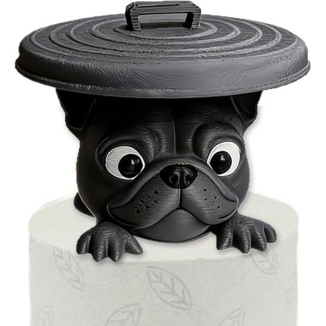 Toilettenpapierhalter mit Bulldoggen Motiv Papierspender für