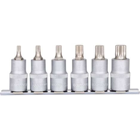 1/2" Jeu de douilles tournevis, XZN, 6 pcs., M5-M14 (1/4)