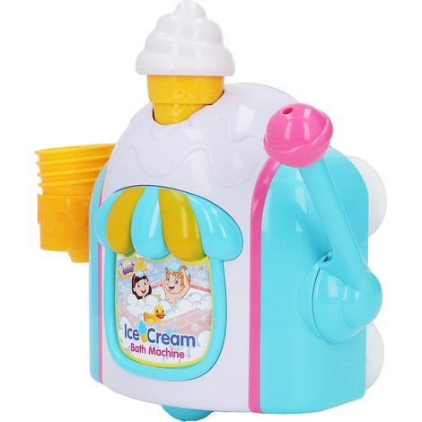 Machine à bulles pour enfants, machine à bulles en forme de glace à faire soi-même, jouet à bulles à aspiration puissante pour le bain et la salle de bain. (1/5)