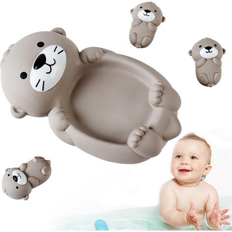Lot de 3 jouets de bain en forme de loutre : 1 maman loutre et 3 bébés loutres. Adorables jouets flottants pour la piscine, faciles à nettoyer et empilables, en caoutchouc, pour que les tout-petits pu (1/5)
