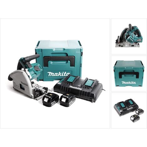Makita DSP 600 PTJ Scie Plongeante sans fil, sans balai 36V (2x18V) + 2x Batteries 5,0Ah + Chargeur double + Coffret de transport (1/5)