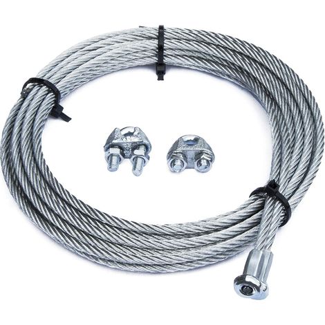 Kit per porte basculanti fune Diam. 4 mm. con gancio a T + 2 morsetti (1/2)