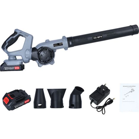 Souffleur à batterie 21V avec 2 batteries 2000mAh – Vitesse 257 km/h – 3 vitesses réglables – Léger et ergonomique pour nettoyage extérieur (1/5)