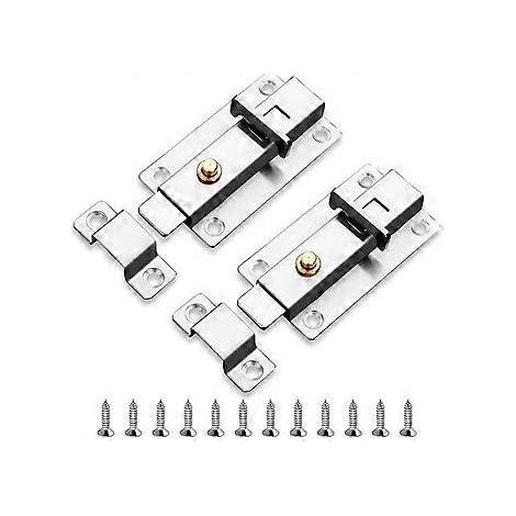 Türschloss-Set, Türschloss aus Edelstahl, Türriegel, Federtürschloss, zur Befestigung aller Arten von Innentüren in Schlafzimmern und Badezimmern (1/5)