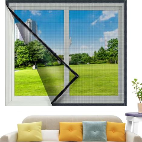 Fenster-Moskitonetz, 105 x 145 cm, Fiberglas-Moskitonetz, für Balkontüren, Wohnzimmer, Dachfenster, zuschneidbar, aufrollbar (1/5)