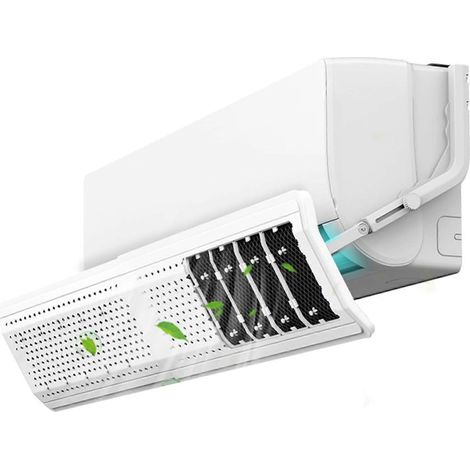 Déflecteur d'air télescopique pour climatiseur avec filtre intégré pour unités murales séparées, installation sans perçage, déflecteur d'air (1/4)