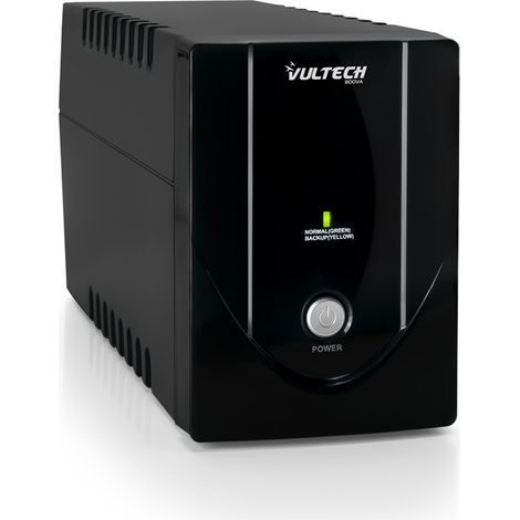 Vultech UPS800VA-LITE alimentation d'énergie non interruptible Interactivité de ligne 0,8 kVA 440 W 2 sortie(s) CA (1/2)