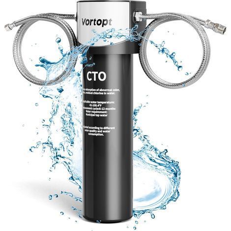 Système de filtration d'eau sous évier Q5-UF-M, certifié NSF/ANSI 42, débit élevé de 28 000 gallons, réduit le PFOA/PFOA, le chlore et les odeurs, se connecte directement au robinet de cuisine (noir) (1/5)