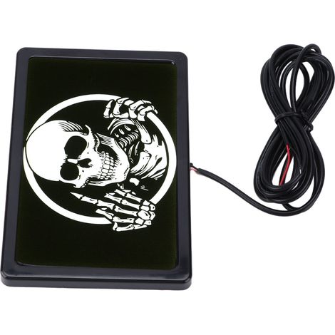 Feu LED 12V 12,7x15,2cm Motif Squelette Universel pour Moto UTV Quad, Cadre Noir, Accessoire Éclairage (1/5)