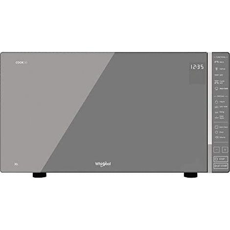 Whirlpool – Micro-ondes grill 30 L 900 W – Design miroir – Fonction grill 1050 W – Contrôle tactile ergonomique – Sécurité enfant