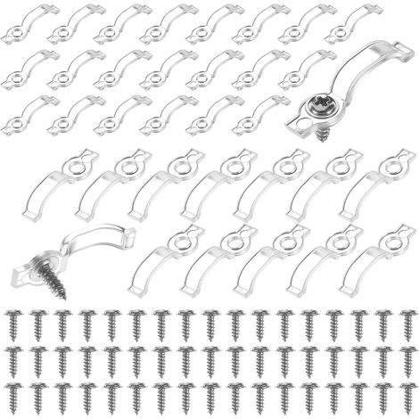Lot de 100 clips lumineux LED transparents d'un côté, 100 vis incluses pour bande lumineuse LED étanche IP65 de 10 mm de large (1/5)