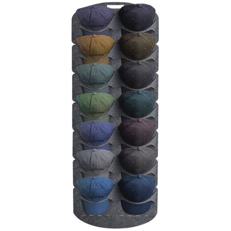 Organiseur de chapeau en feutre avec 14 poches, support de casquette de baseball, support de chapeau visible pour casquettes de baseball (1/5)