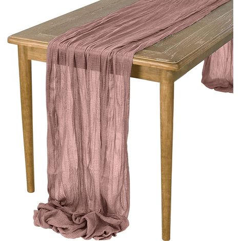 TAPIS ROULANT BOHO ROTONDO ROSA CIPRIA RUSTICO per un tavolo delicato 90x300 cm